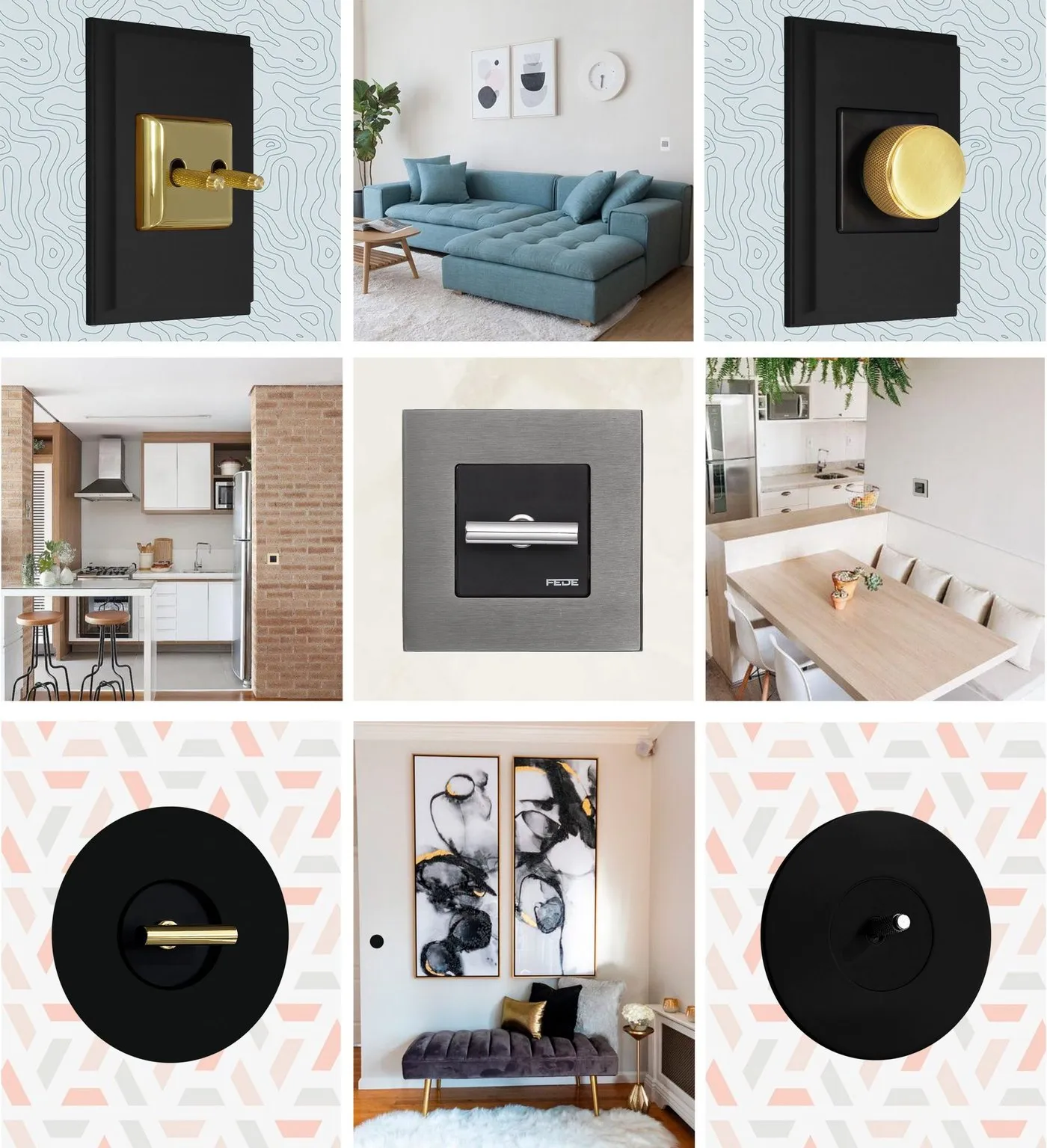 Colecciones Marco, Soho y Round de FEDE. Todas producidas en materiales sustentables.