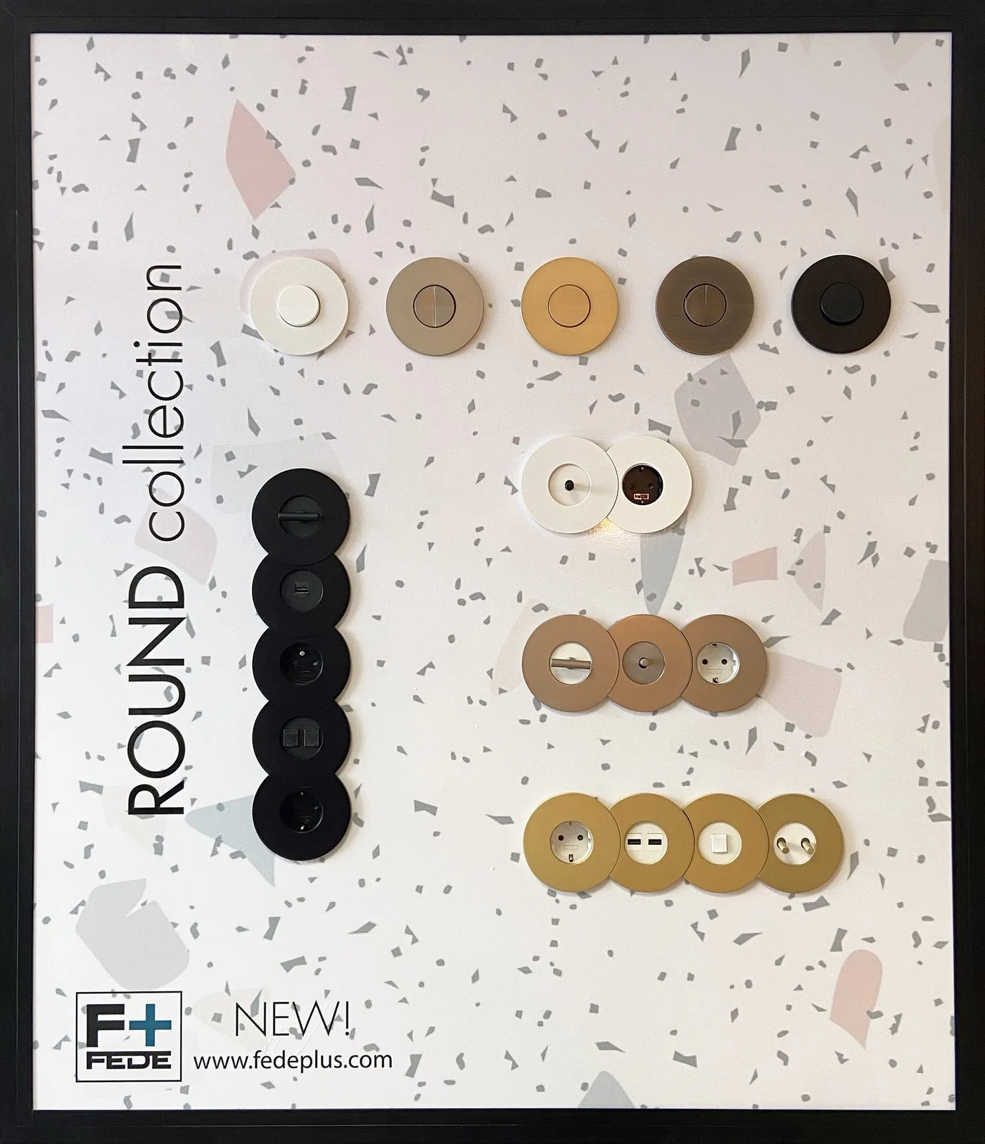 Colección Round por FEDE SWITCH & LIGHT tailor. Demo panel disponible para nuestros colaboradores.