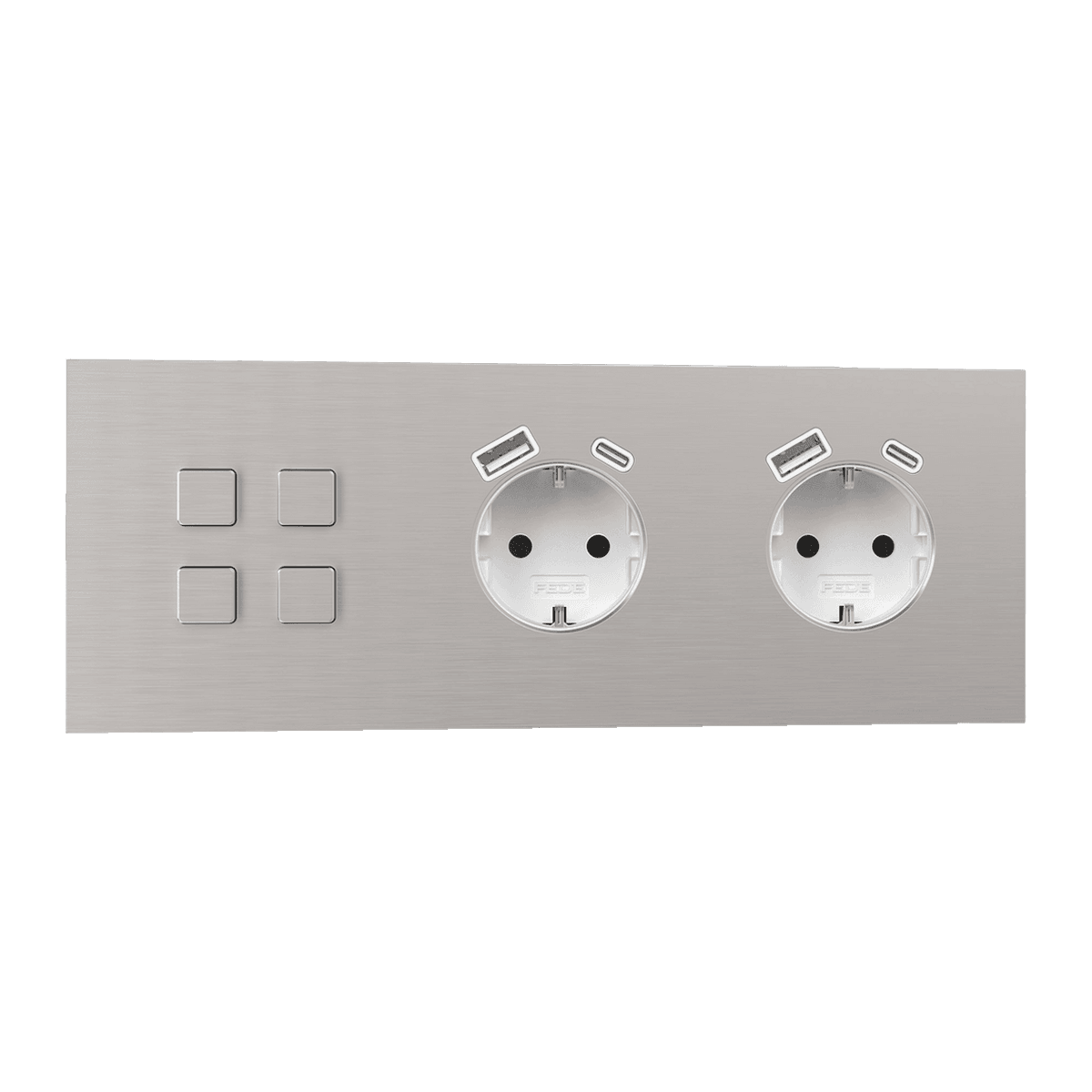 Light & Button · Nickel · Panel combinado